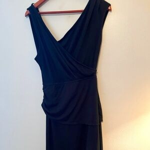 Black Asymmetric Cover Up (Swim, Yoga, etc) W/ Back Cutout - Size M